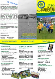 Flyer zum Jugendturnier 2014