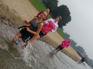 Wasserlauf im Trainingslager.