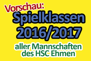 Jetzt online: Übersicht aller Spielklassen der HSC Mannschaften.